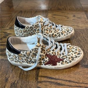 Golden Goose Superstar Leopard Sparkle Size 38 / 7.5-8 FREE SHIPPING